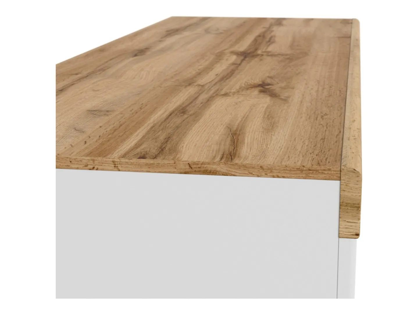 BRW-Biurko-Holten-130cm-z-drzwiami-i-szuflada-dab-wotan-bialy-4-VV Biurko Holten
