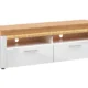 BRW-RTV-Horton-166cm-z-2-szufladami-bialy-dab-zloty-grandson-2-VV RTV Horton