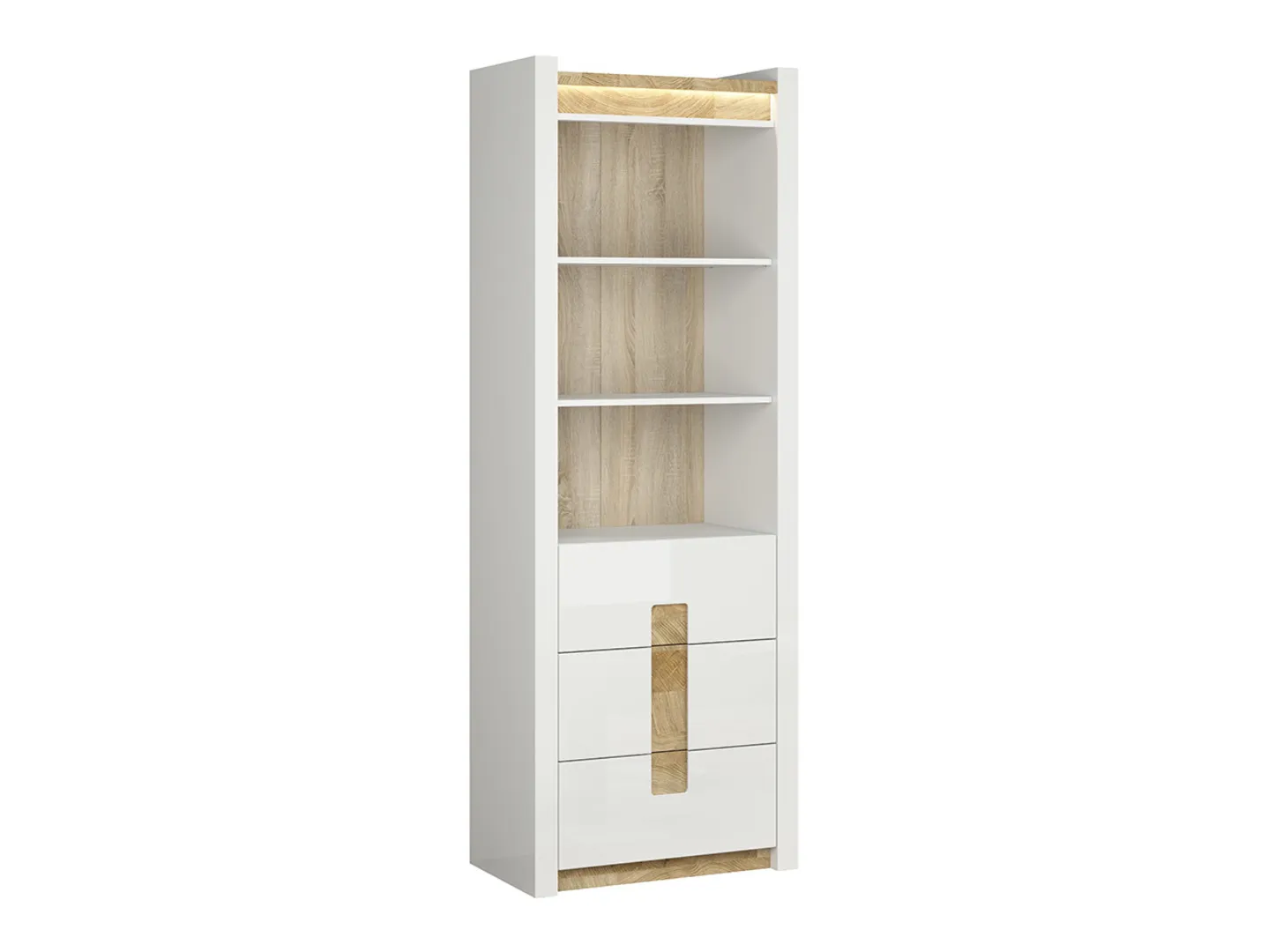 BRW-Regal-alameda-72-cm-z-3-szufladami-i-3-polkami-bialy-polysk-xlargeb-1-VV Regał Alameda 72cm