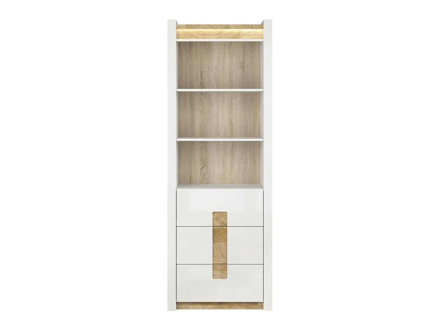 BRW-Regal-alameda-72-cm-z-3-szufladami-i-3-polkami-bialy-polysk-xlargeb-3-VV Regał Alameda 72cm