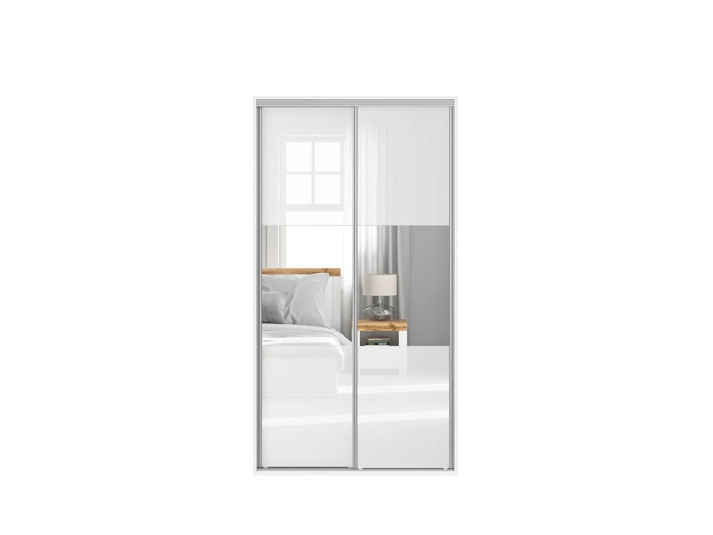 BRW-Szafa-Flex-szafa-120-flex-kolor-korpusow-bialy-kolor-frontow-lustro-bialy-polysk-102491-xlarge-VV Szafa Flex 120/45