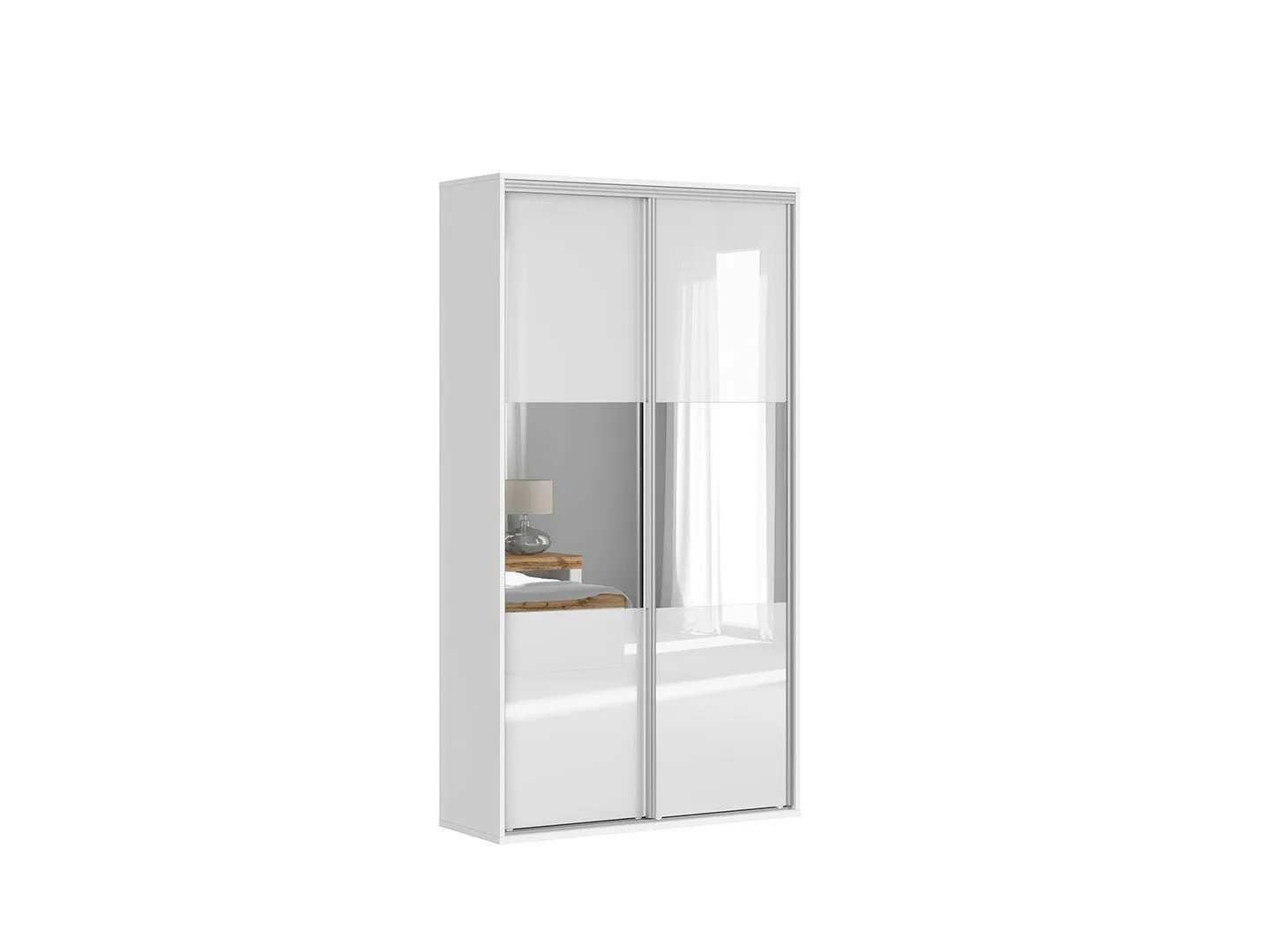 BRW-Szafa-Flex-szafa-120-flex-kolor-korpusow-bialy-kolor-frontow-lustro-bialy-polysk-102492-xlarge-VV Szafa Flex 120/45