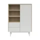 BRW_-_Regal_ema_105_cm_z_drzwiami_2_szufladami_i_polkami_orzech_jackson_hickory_jasny_szary_-_2-VV Regał Ema