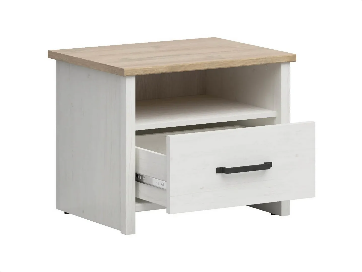 BRW_-_Szafka_nocna_Loksa_-_55cm_z_szuflada_-_sosna_andersen_biala_-__1-VV Szafka nocna Loksa
