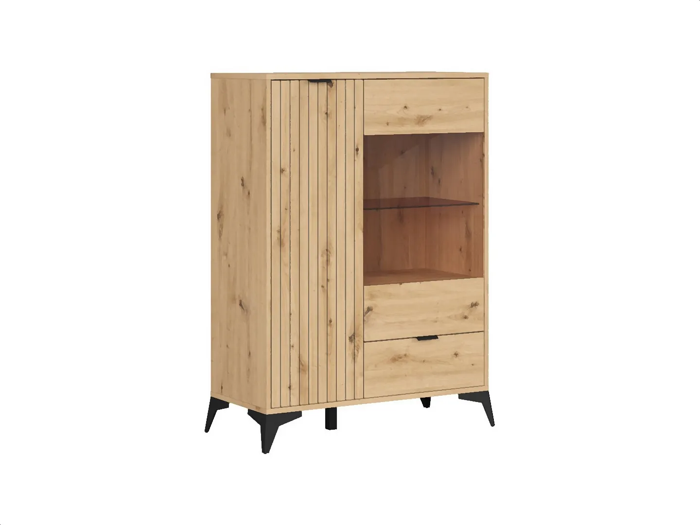 brw-lamea-witryna-90-cm-z-2-drzwiami-i-szuflada-dab-artisan-1440x1080_2-VV Witryna Lamea