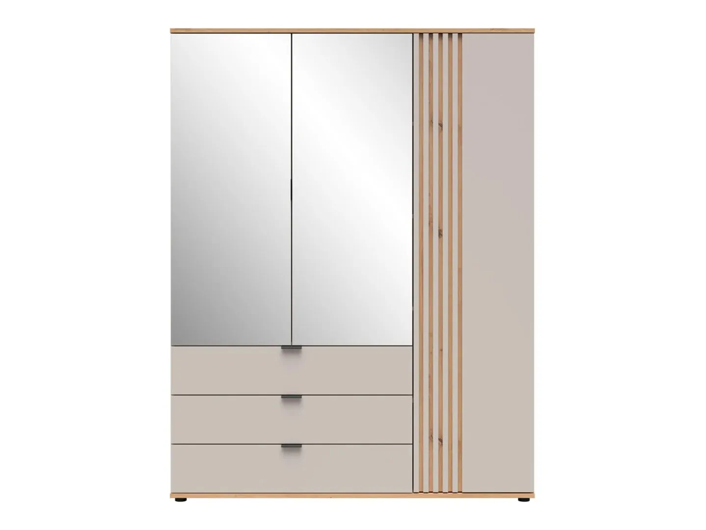 BRW - Szafa trzydzwiowa z lustrem Brevas - szafa 150 cm z 4 drzwiami dab artisan kaszmir Szafa trzydrzwiowa z lustrem Brevas
