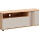 BRW - Szafka RTV Brevas - 135 cm z drzwiami i szuflada - dąb artisan / kaszmir Szafka RTV Brevas