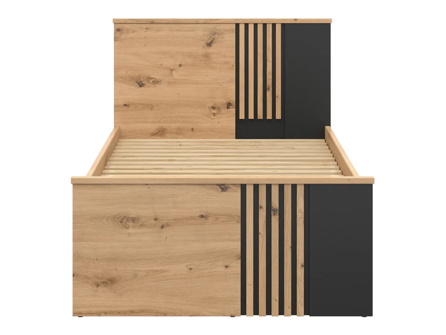 BRW-Vabres-lozko-90x200-cm-dab-artisan-czarny- (2) Łóżko Vabres 90